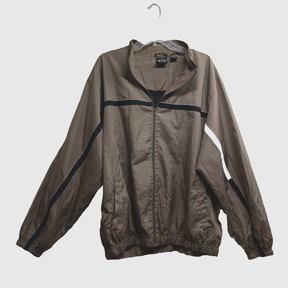 SB Tech Men's Windbreaker Jacket Mesh Lined Brown Size XL Full Zip - Picture 5 of 13